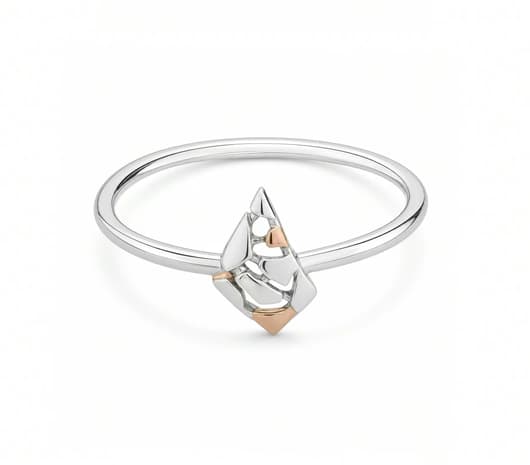 Abstract Prism Motif Platinum Ring