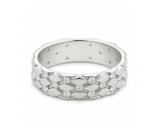 Lustre Grid Platinum Ring