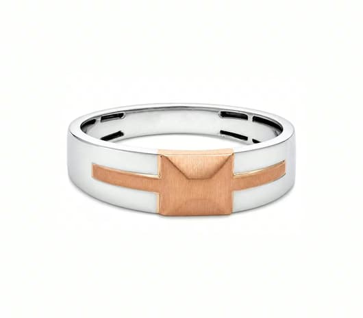Regal Block Platinum Ring