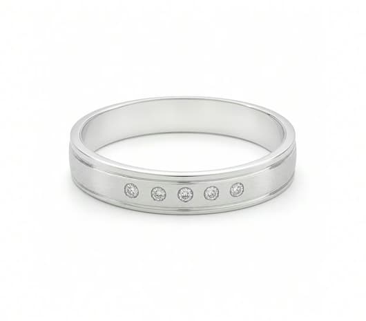 Classic Diamond Line Platinum Ring