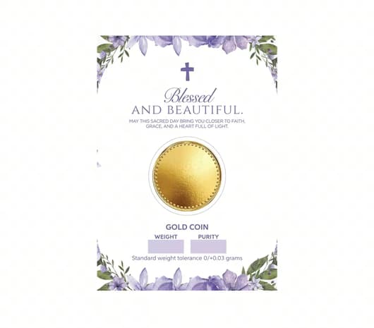 Faith & Grace 22KT Gold Coin by Jos Alukkas – Delicate, Blessed, and Beautiful
