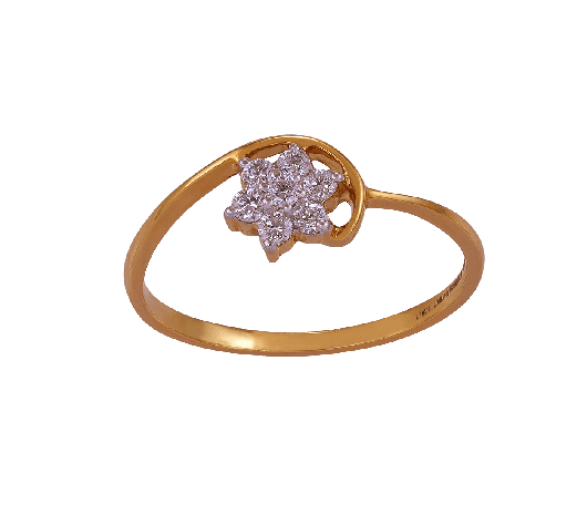 Floral Ring With Round Diamonds In Yellow Gold – CARA JEWELLERS