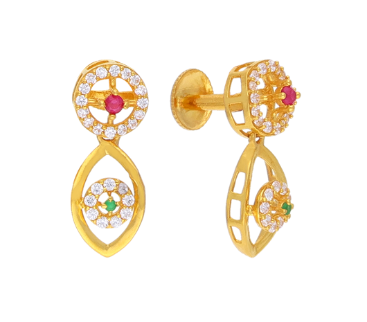 Tear Drop 18 Karat Gold Earrings Designs For Daily Use-calidas.vn