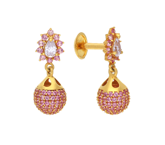 New Beautiful Designer Gold Earrings Designs - 1 gram Gold Peacock Desig...