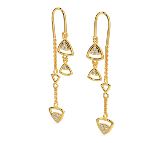 Buy 22Kt Italian Sunny Sui Dhaga Gold Earrings 78VZ2698 Online from Vaibhav  Jewellers