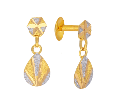 Buy One Gram Gold Plated White Stone Fancy Dangler Earrings for Women