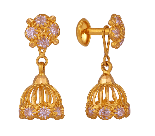 Sterling Silver Gold-tone CZ Threader Earrings: Precious Accents, Ltd.