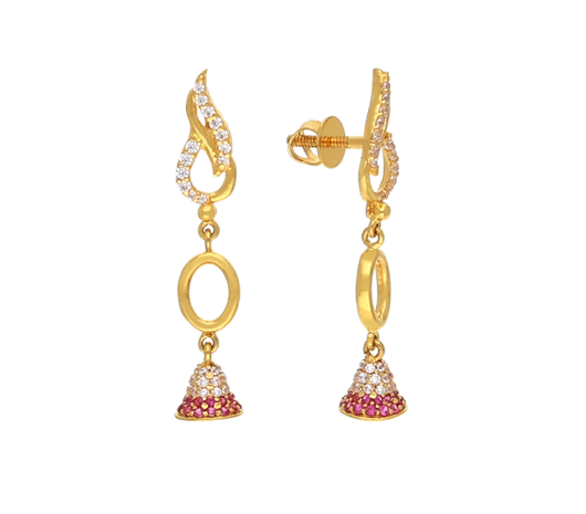 Pink Sparkle Elegant Gold Earrings-JAPHPM
