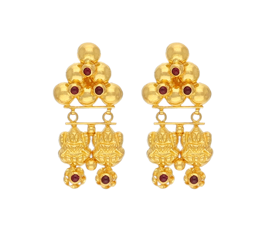 Buy Traditional Gold Jimikki Kammal Designs with Ruby Stone