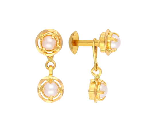 Graceful Dome Shaped Gold Jhumka Earrings For Kids
