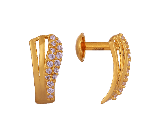 fcity.in - Ssfj 1gram Gold Plated Copper J Type Earring Stud / Trendy  Earrings