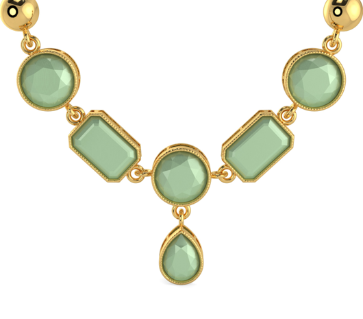 glittering coloured Gold Necklace-JAFA9B