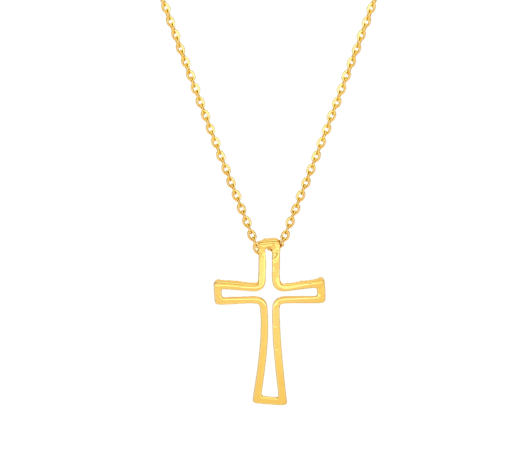 Enchanting cross pendant Light Weight Gold Necklace-JAR5Q5