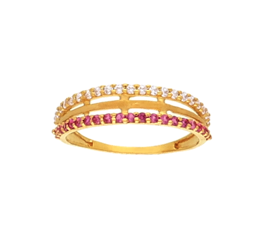 Stone Studded Gold Ring-JABFD5