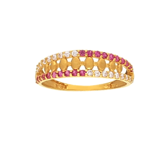 Stone Studded Gold Ring-JAWEYD