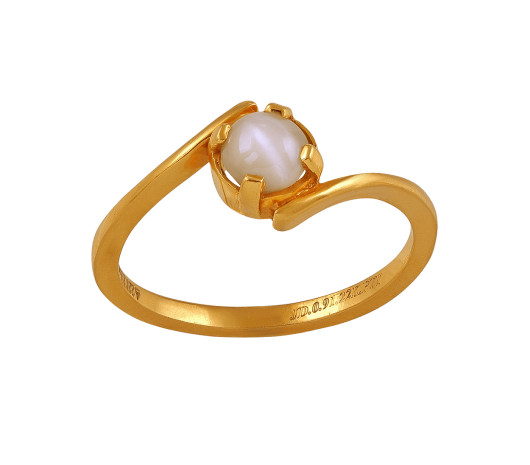 22K Gold Ring For Women with Pearl - 235-GR6630 in 4.450 Grams