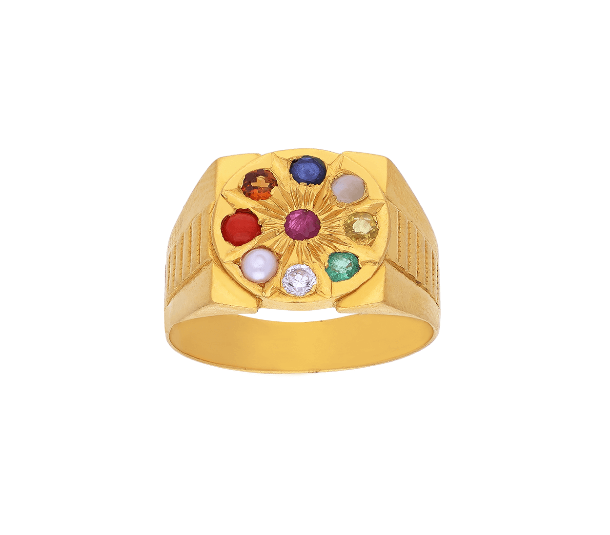 Buy Impon Gold Plated Navaratna 9 Stone Ring Original Panchaloha Men's Ring  Onlin