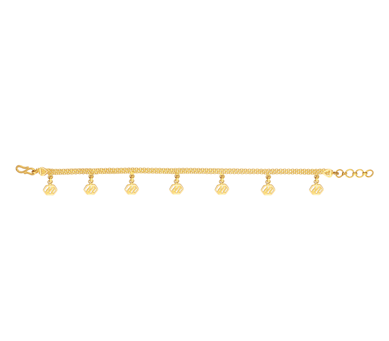 22K Gold Ladies Bracelet - brla27413 - US$ 1,164 - This beautiful 22K Gold  bracelet for Ladies is excellently handcrafted with filigree work in shine f