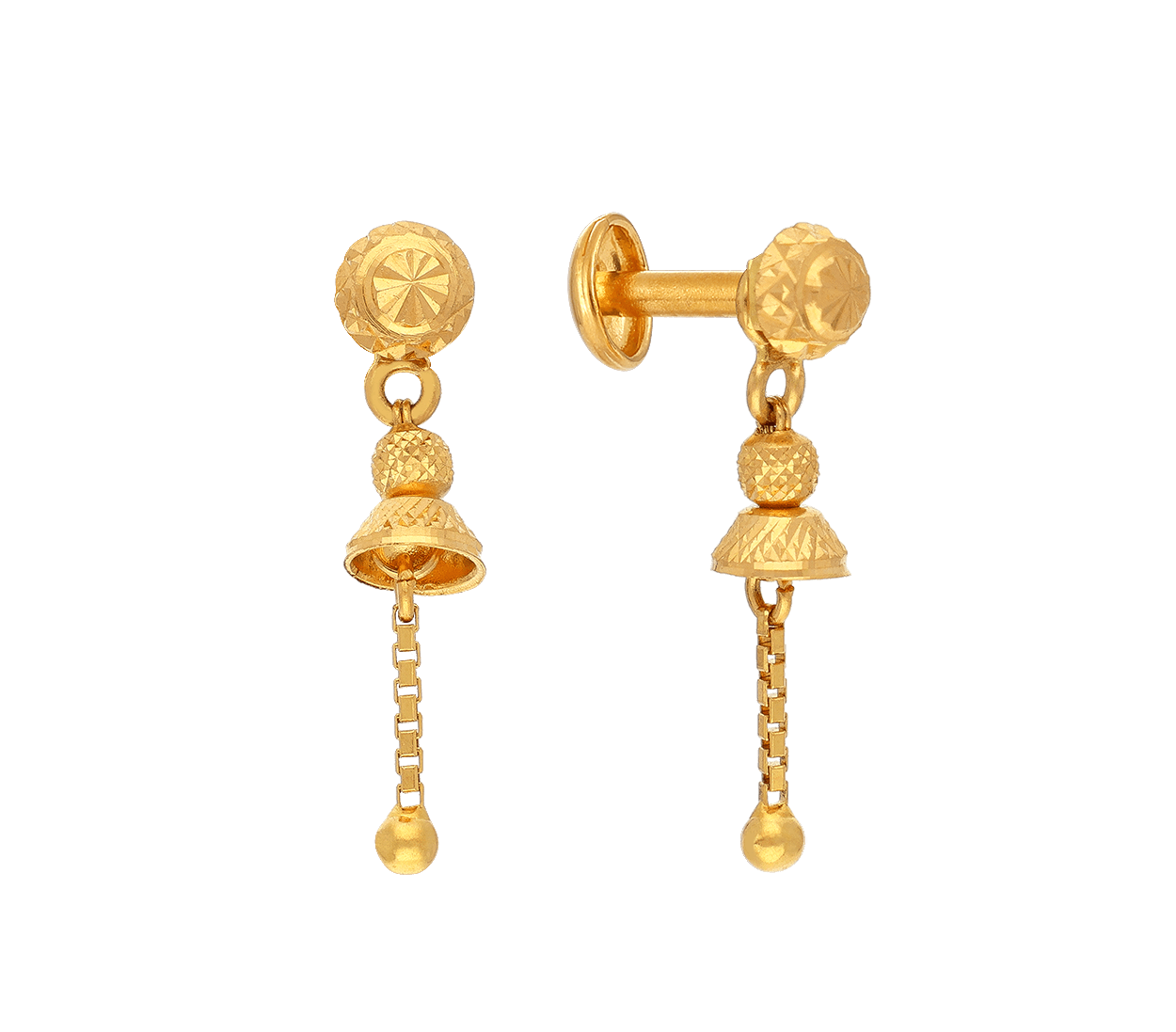 Heart earrings 2 grams - Personalised Kids Gold Jewellery - Doodles by Purvi