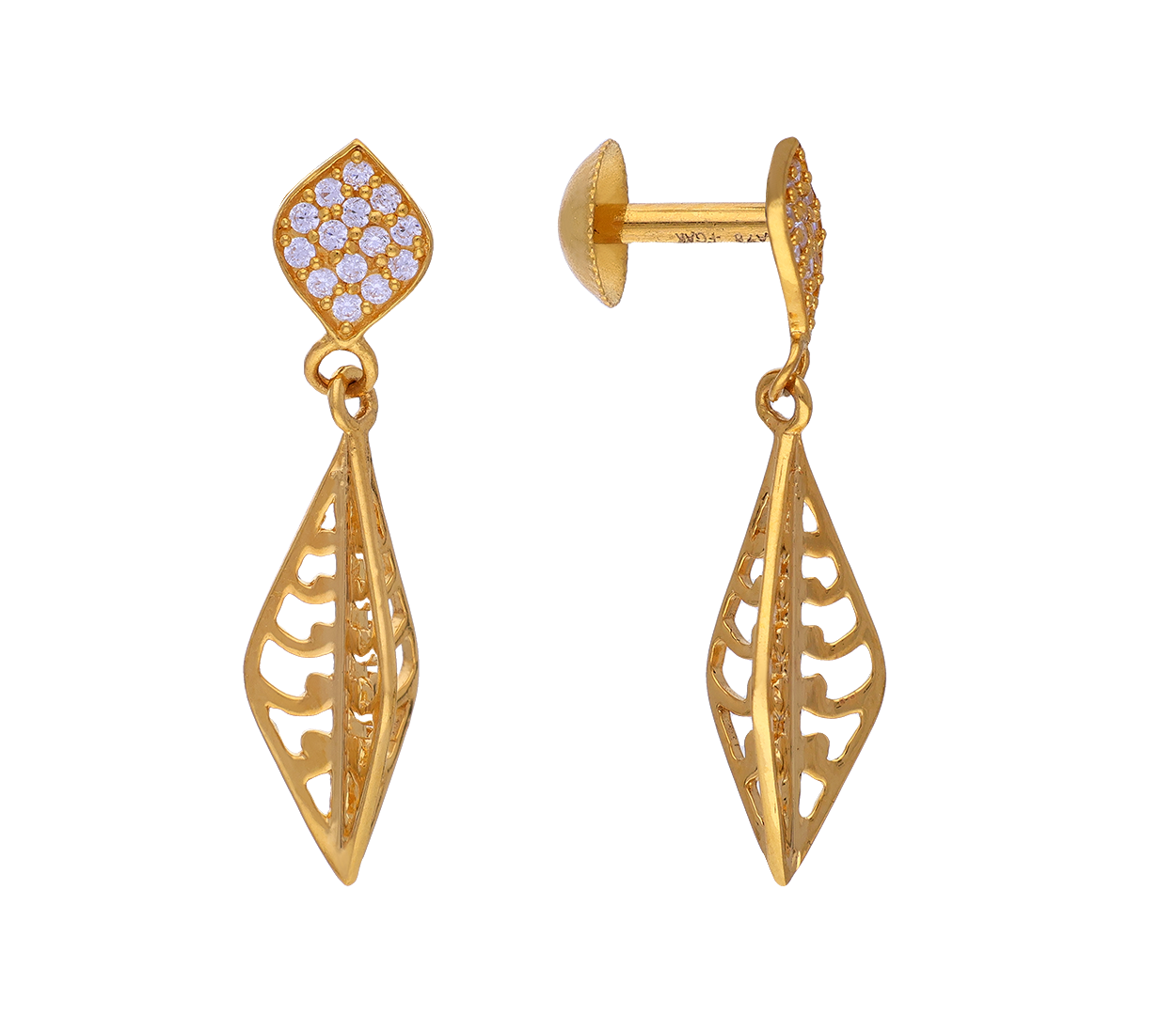 10kt Yellow Gold Womens Round Diamond Half J Hoop Earrings 1/5 Cttw – Gold  N Diamonds