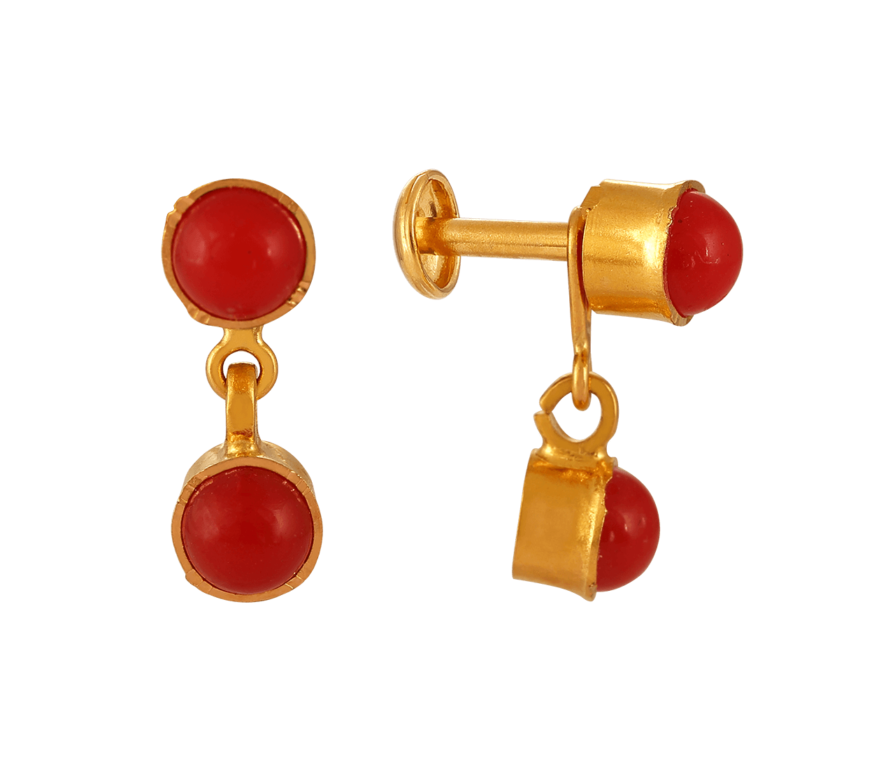 Buy Gold-Toned & Red Earrings for Women by STEFAN Online | Ajio.com