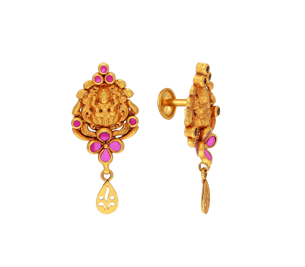 Goddess Lakshmi Gold Earring_JGE3035 – JCS JEWEL CREATIONS