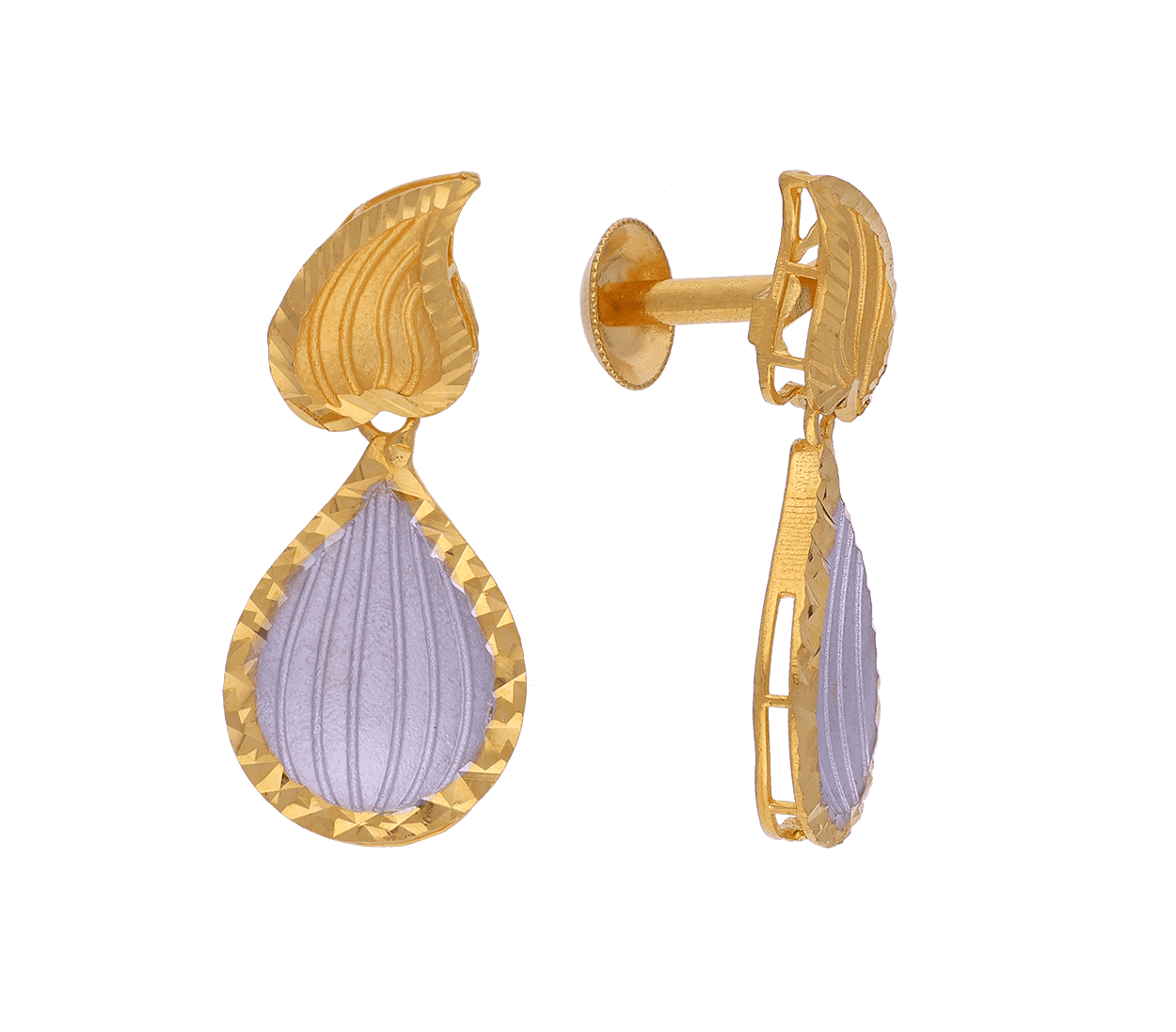 Beautiful Gold AD light Weight Earring Tops-megaelearning.vn