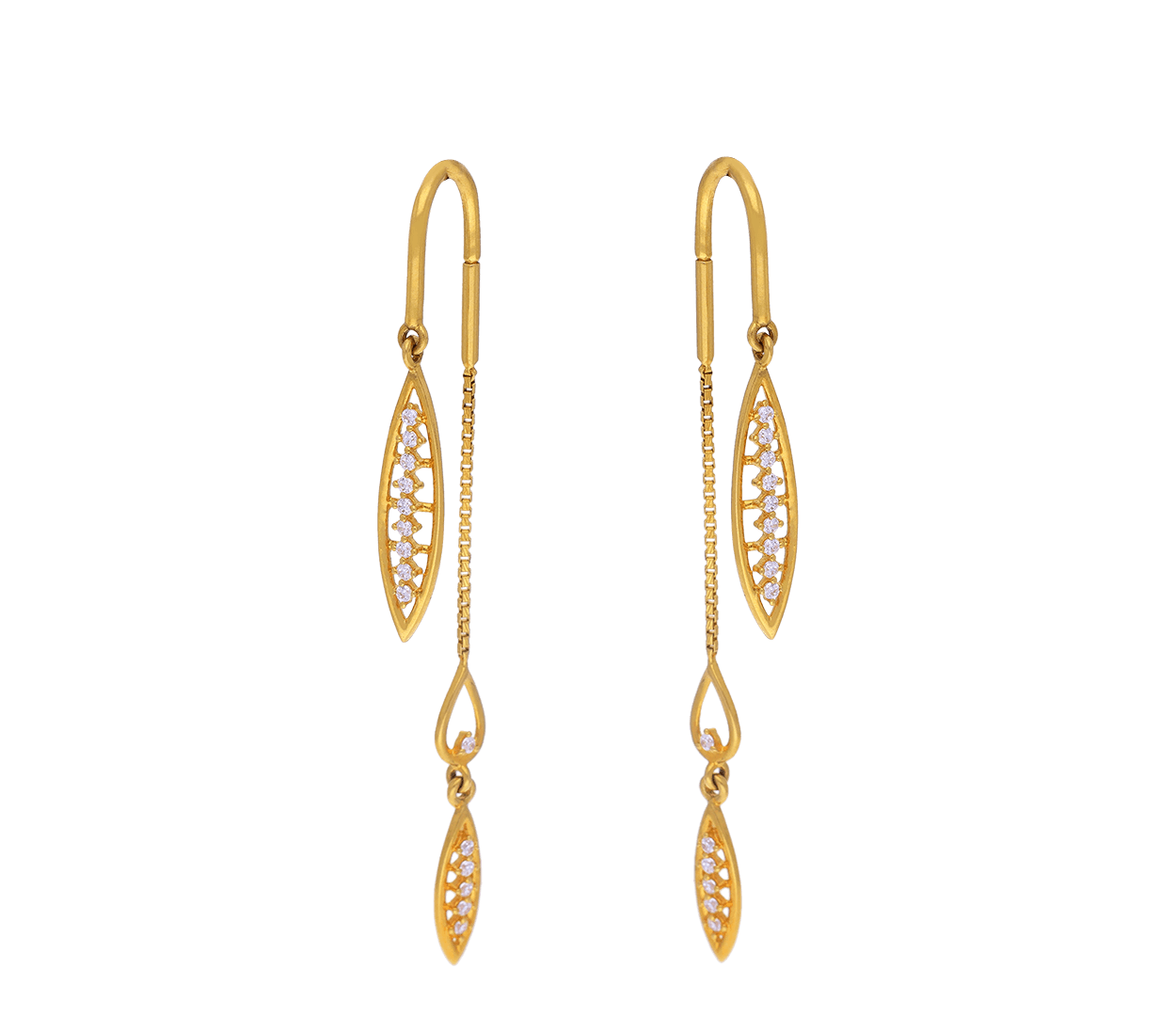New Antic Fashionable Gold Plated Chain Type Sui Dhaga Earring For Women  And Girls. (Sui Dhaga)