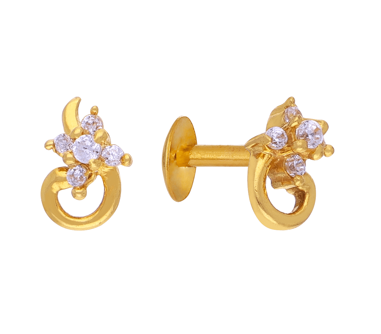 Artwork gold studs - Formia Design Custom Jewelry