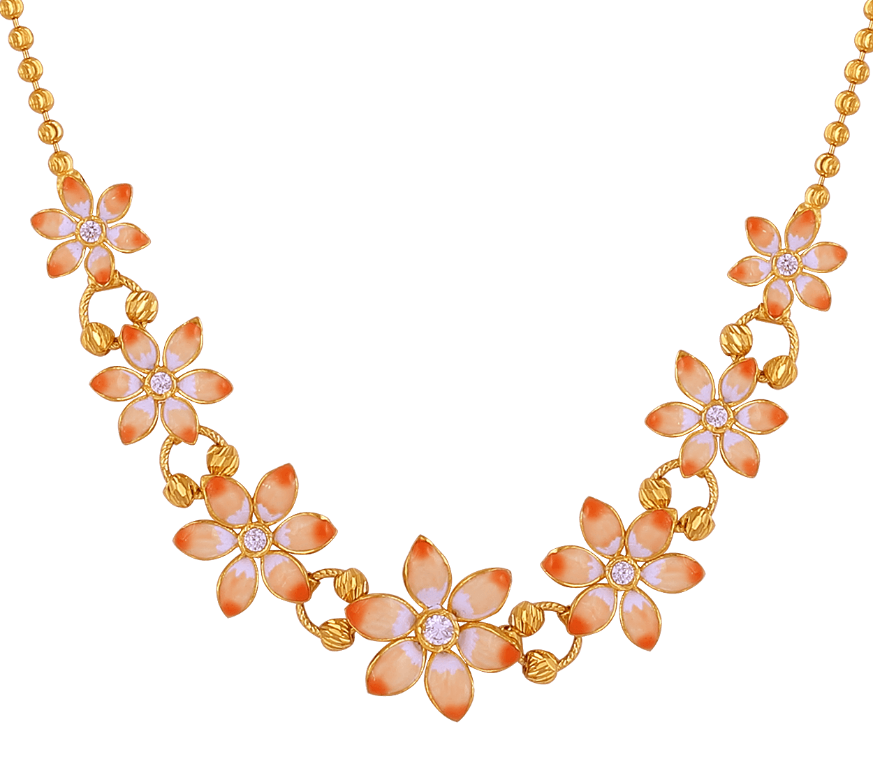 Tribhuja Flower Gold Necklace