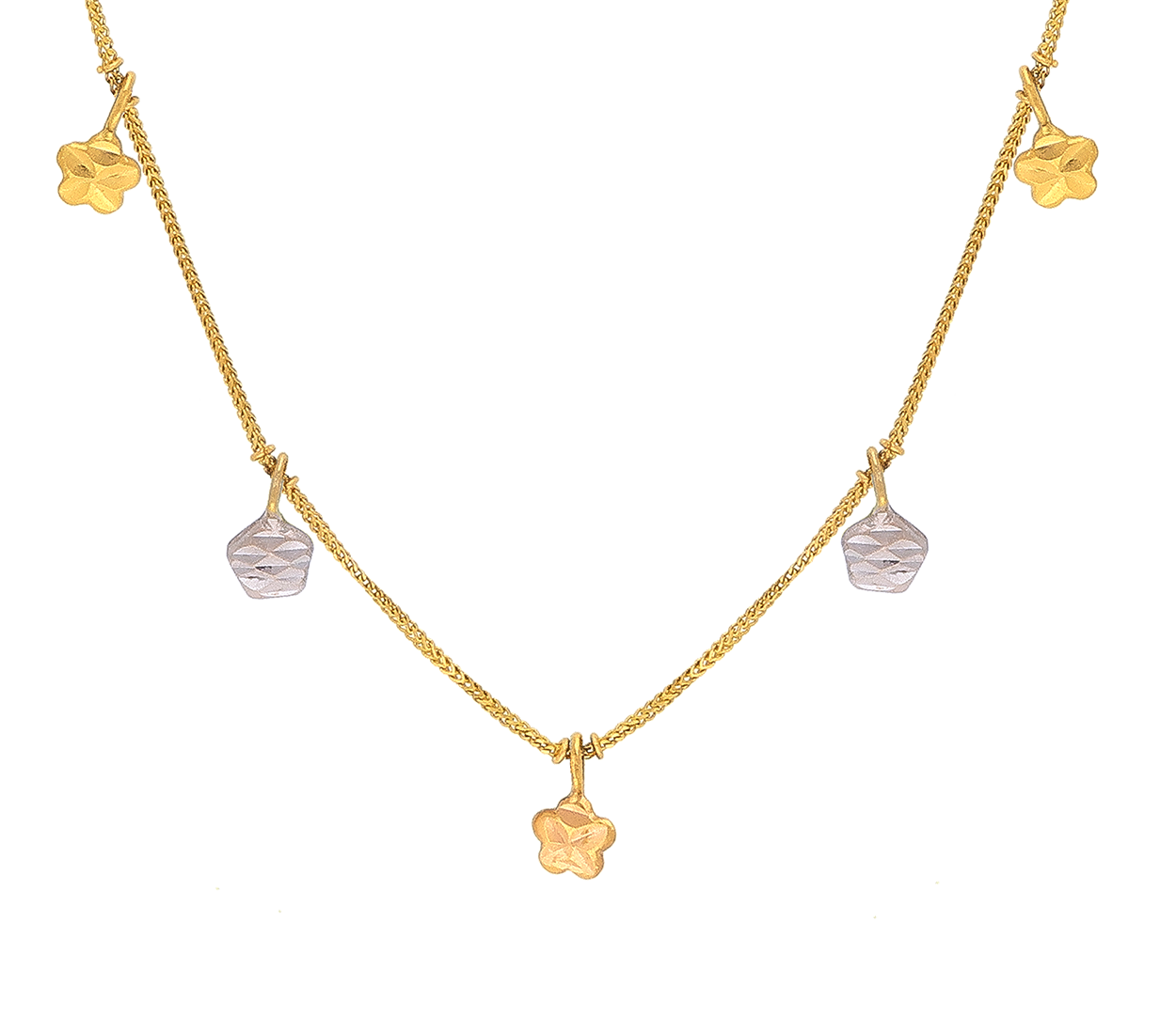 Lightweight Elegant CZ White Stones Antique Gold Necklace Set - Trending  Designs NL26017