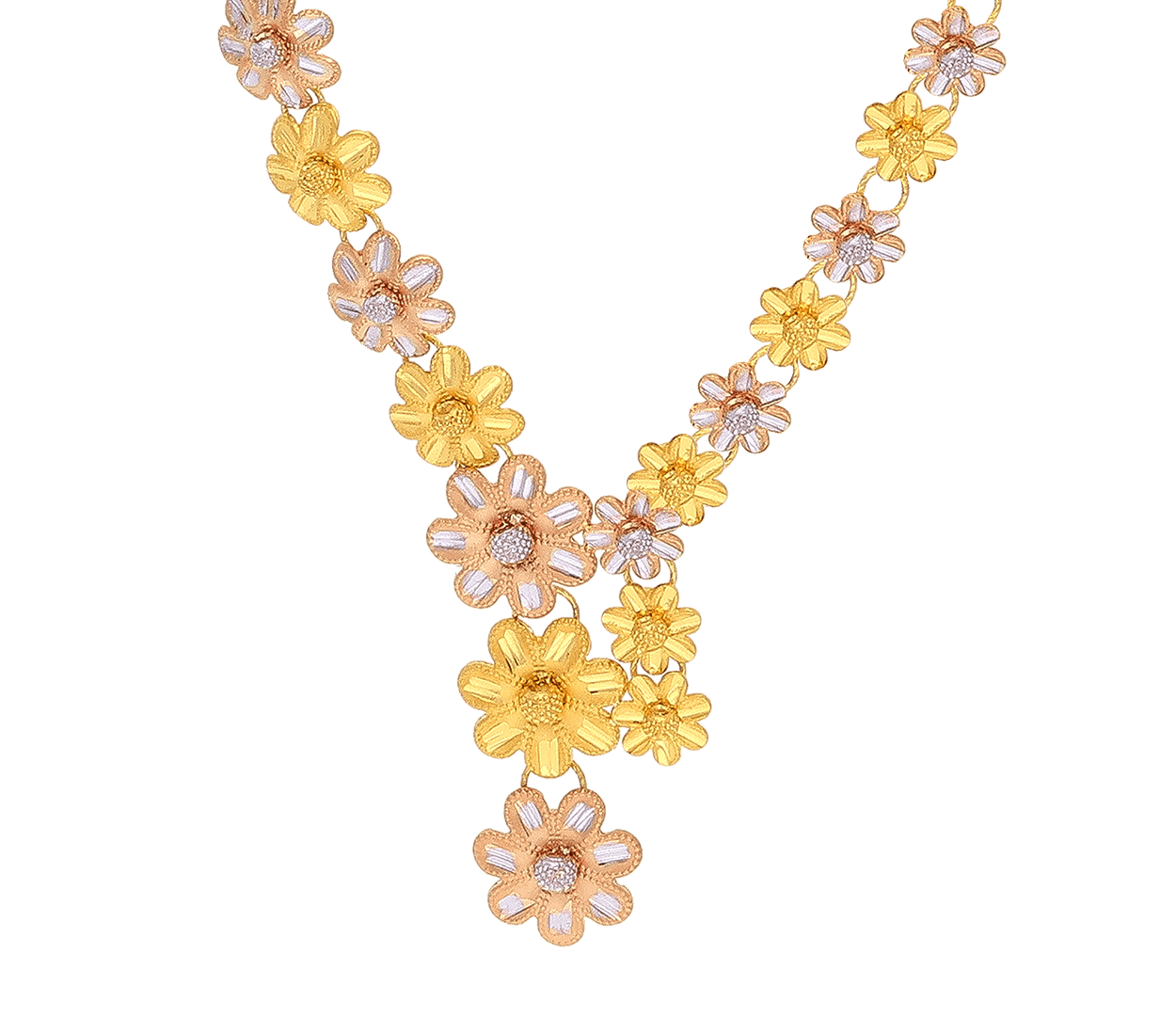 Gold Flower Necklace at Rs 135000/set | Gold Necklace in Kolkata | ID:  21306220248