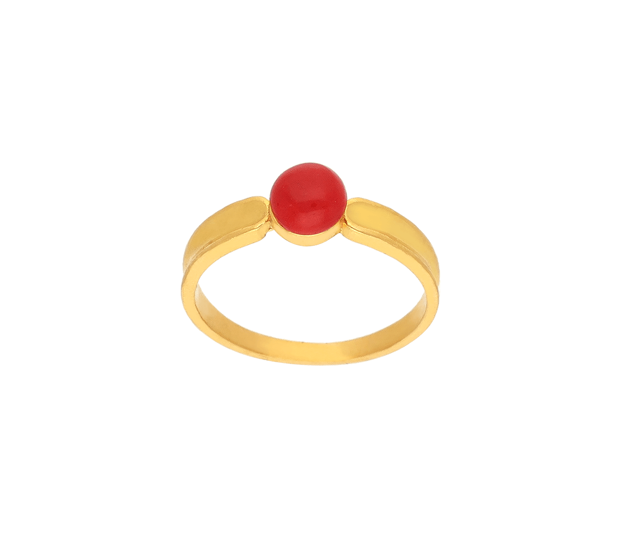Triangular Red Coral Gold Ring (Design AC12) | GemPundit