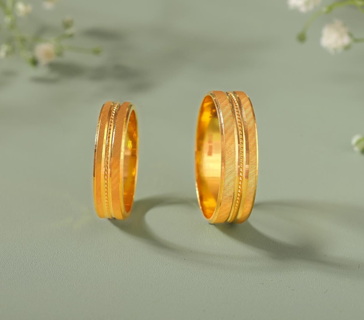 Buy Fancy Gj Model Couple Rings Gj0077 Online | Goutham Jewellers -  JewelFlix