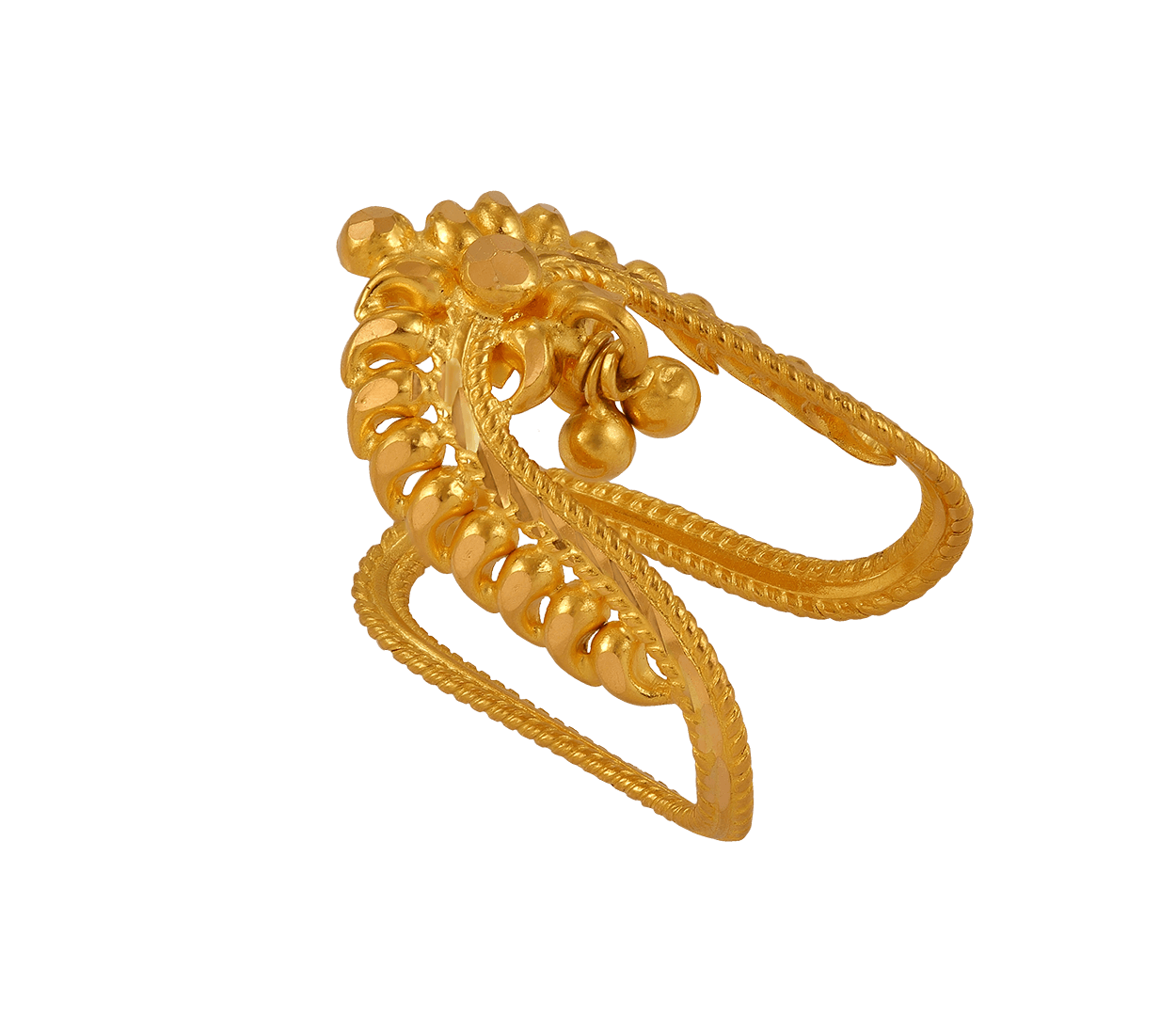 Floral Stone Design 22 KT Gold Vanki Ring-demhanvico.com.vn