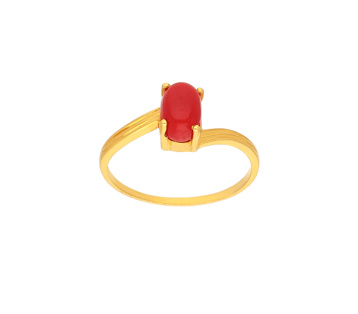 Copper with 6.45 carat Red coral astrology purpose ring buy online –  Diamosite