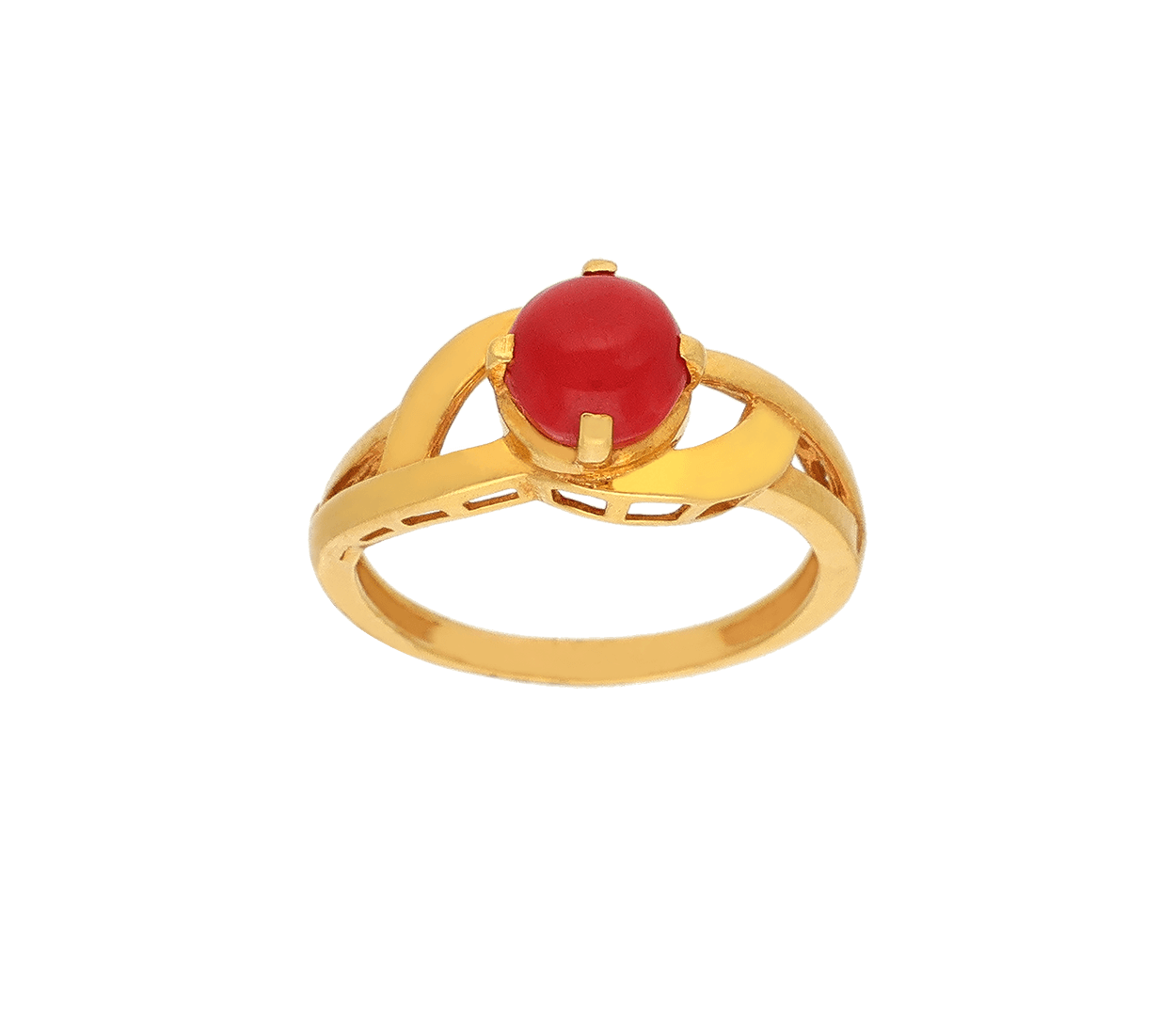 Certified Mediterranean Sea Red Coral(Moonga) Astrology Ring 14k Gold  Plated | eBay