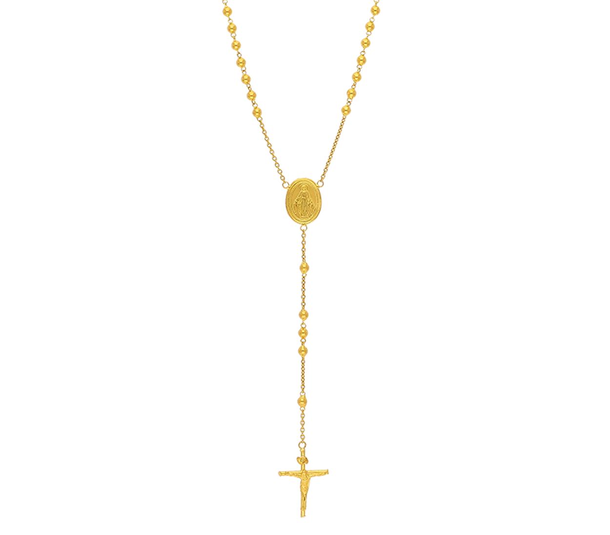 18kt yellow gold rosary necklace