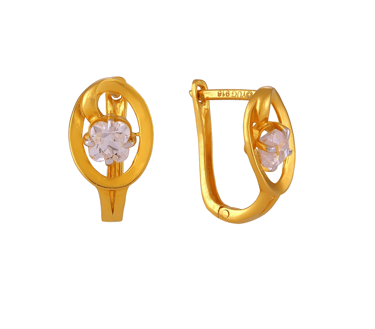 Malabar Gold and Diamonds 22 KT (916) purity Yellow Gold Malabar Gold  Earring 100000822411 for Women : Amazon.in: Fashion