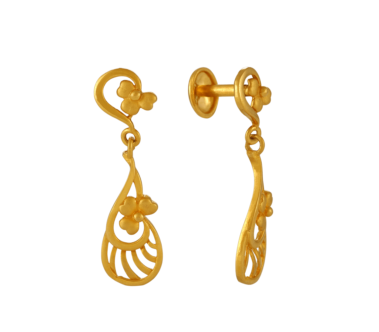 Malabar Gold and Diamonds 22 KT (916) purity Yellow Gold Malabar Gold  Earring ERMICO117_Y for Women : Amazon.in: Fashion