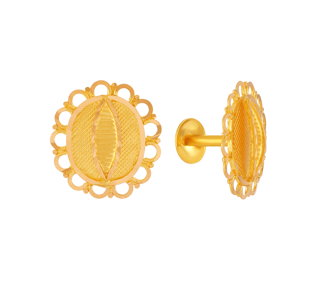 AENSOA Round Shaped Gold Color Earring Simple Metal Vintage Stud Earrings  For Women Fashion Jewelry brincos 2023 Pendientes