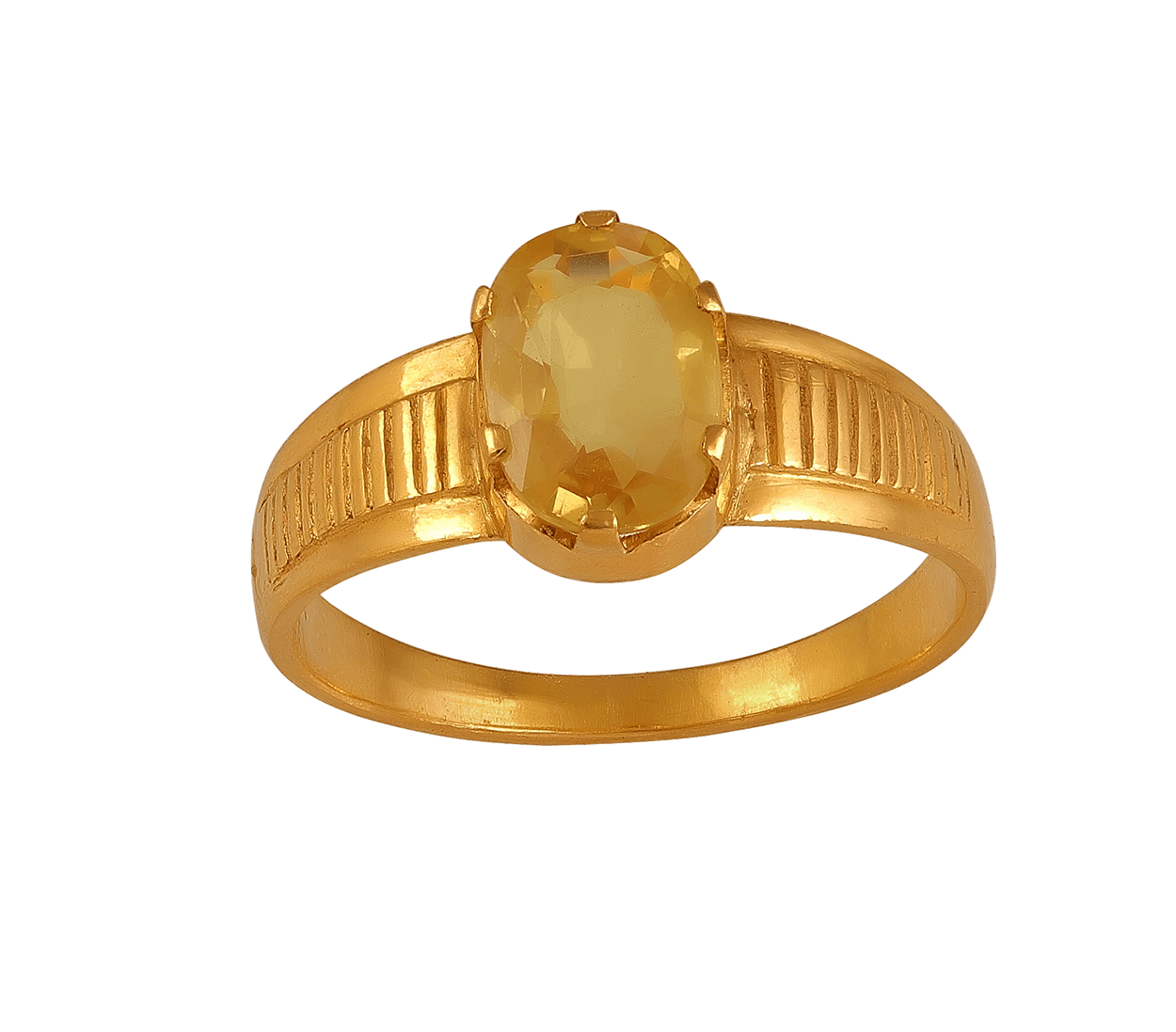 Aztec Yellow sapphire (Pukhraj) gold ring – Kundaligems.com