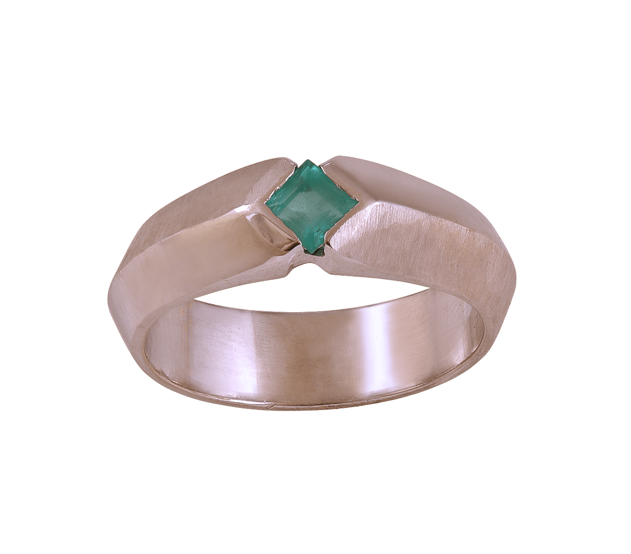 Emerald Infinity Pave Two Stone ring - 14K White Gold |JewelsForMe