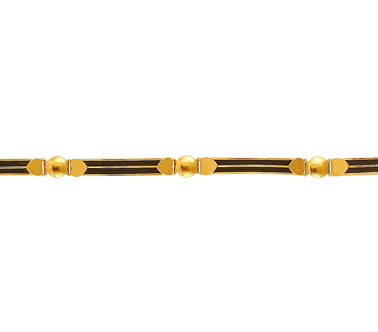 Elephant hair bracelet, 3 gold rings. Weight : 12 g | Drouot.com