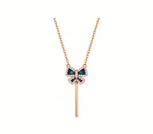 Twilight Butterfly Drop 18 KT Gold Necklace