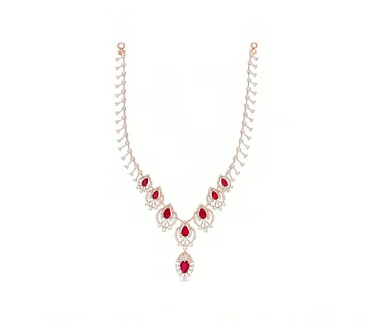 Ruby Elegance 18KT Diamond Necklace