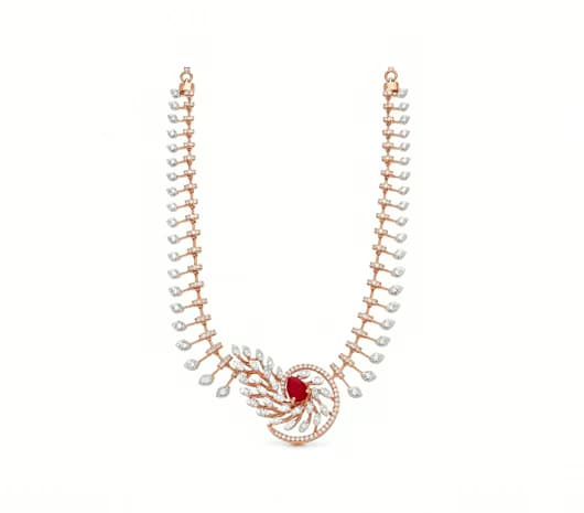 Elegant Interchangeable Stone 18KT Diamond Necklace
