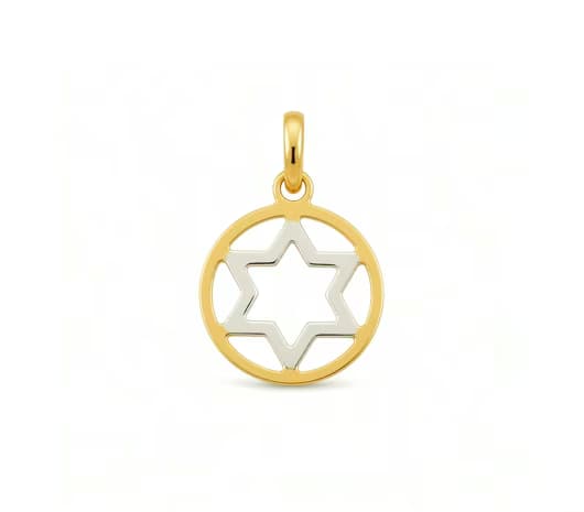 Double Star Elegance 22KT Gold Pendant