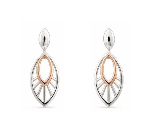 Radiant Teardrop Dual-Tone Platinum Earrings