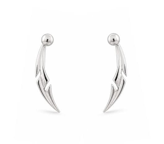 Sleek Edge Platinum Earrings